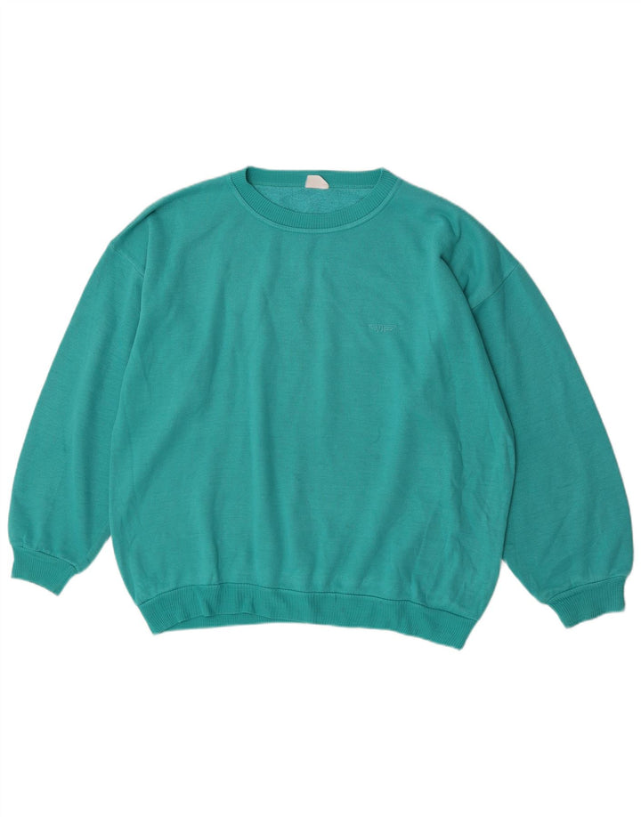 Felpa da uomo vintage maglione grande turchese