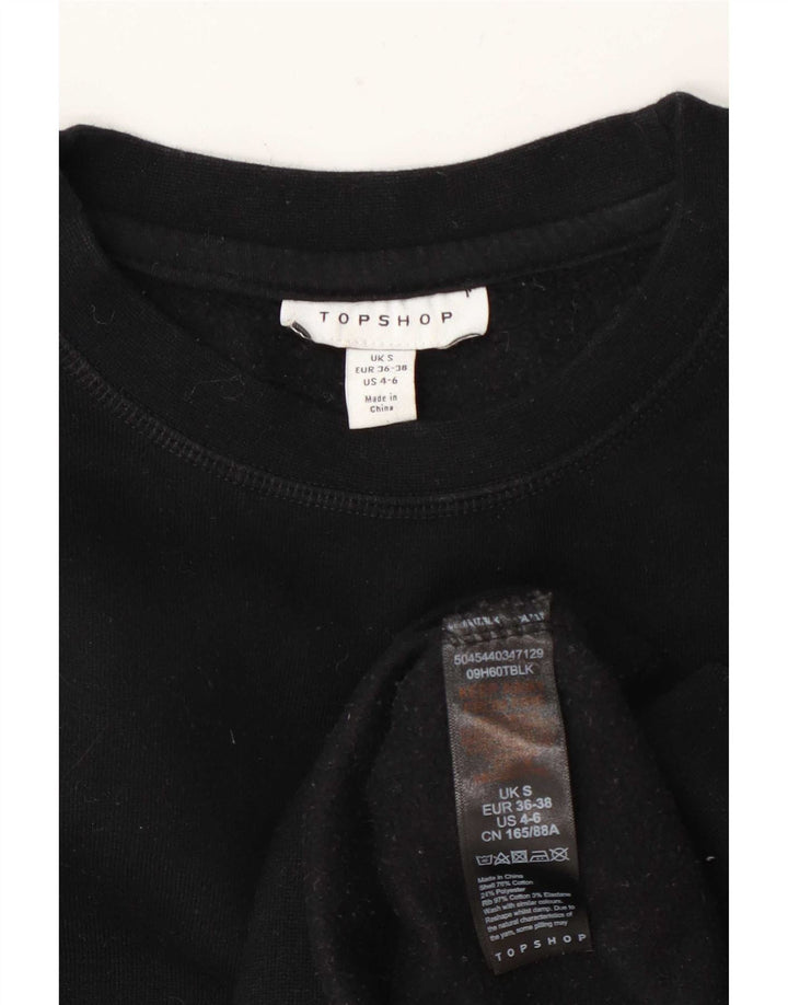 Topshop Felpa oversize da donna Maglione UK 10 Piccolo cotone nero