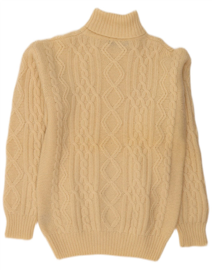 Maglione da uomo a collo alto Edward Spires, grande, in lana beige