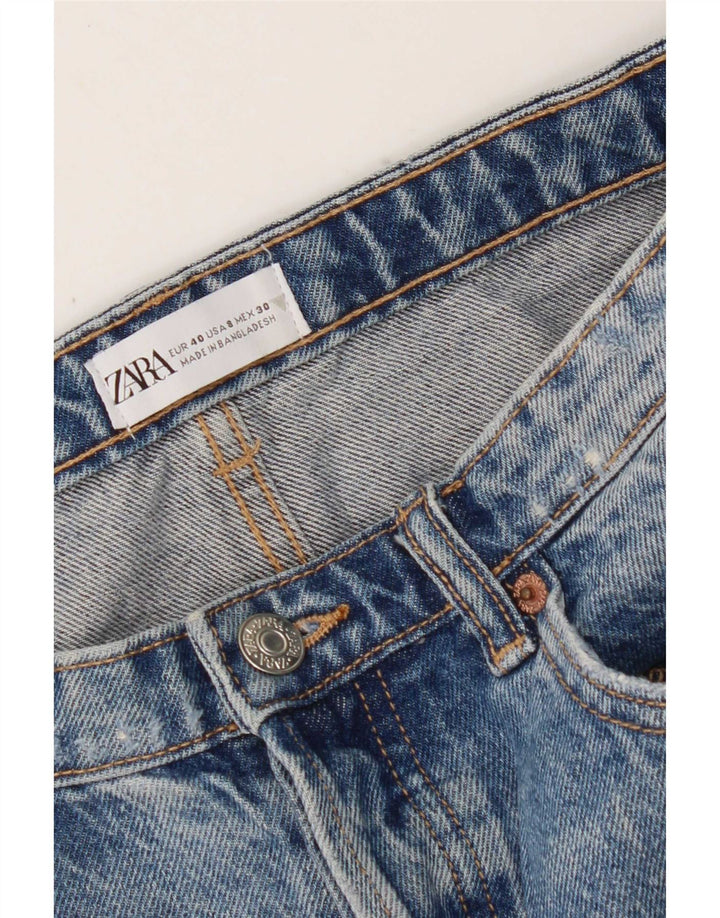 Pantaloncini in denim invecchiato Zara da donna EU 40 medi W30 blu