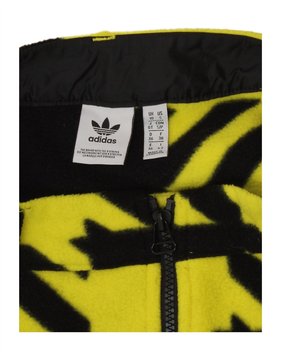 Minigonna da donna Adidas UK 10 piccola W27 pied de poule gialla