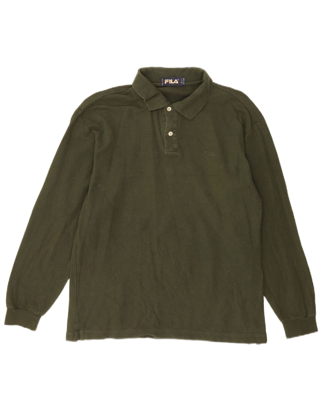 Polo Fila Uomo Manica Lunga IT 50 Cotone Verde Medio
