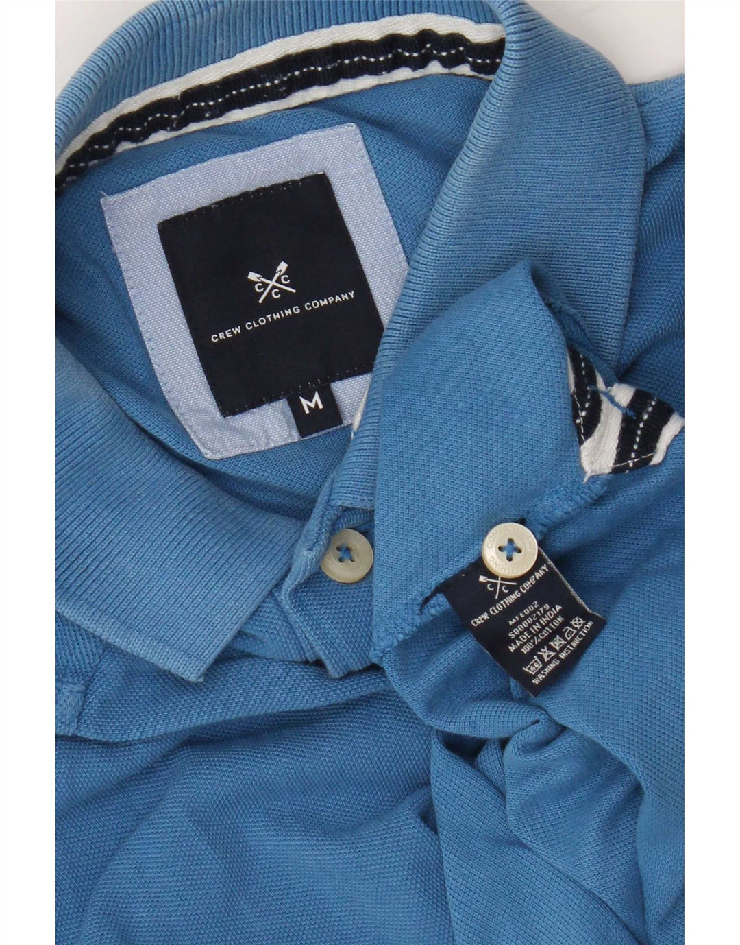 Crew Clothing Polo da uomo in cotone blu medio