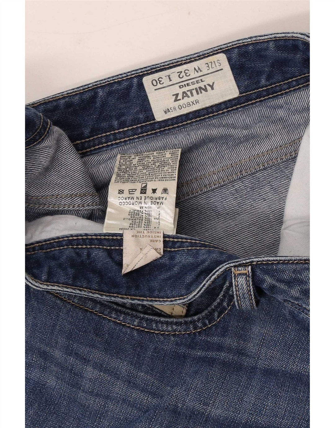 Diesel Uomo Zatiny Bootcut Jeans W32 L30 Cotone Blu
