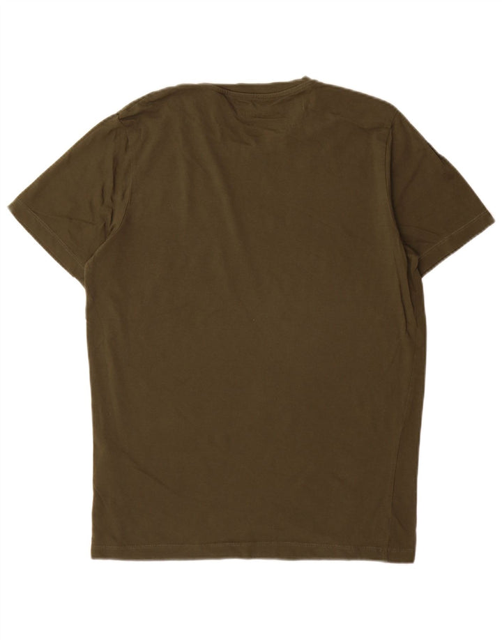 T-shirt grafica da uomo Jack & Jones Top piccola in cotone kaki