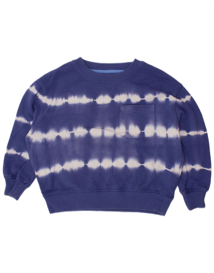 BODEN Felpa per Ragazze Maglione 4-5 Anni Blu Tie Dye in Cotone