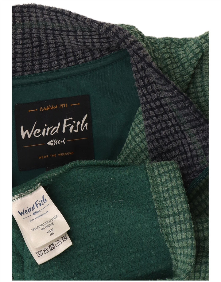 Maglione in pile da uomo con collo con zip Weird Fish XL verde poliestere