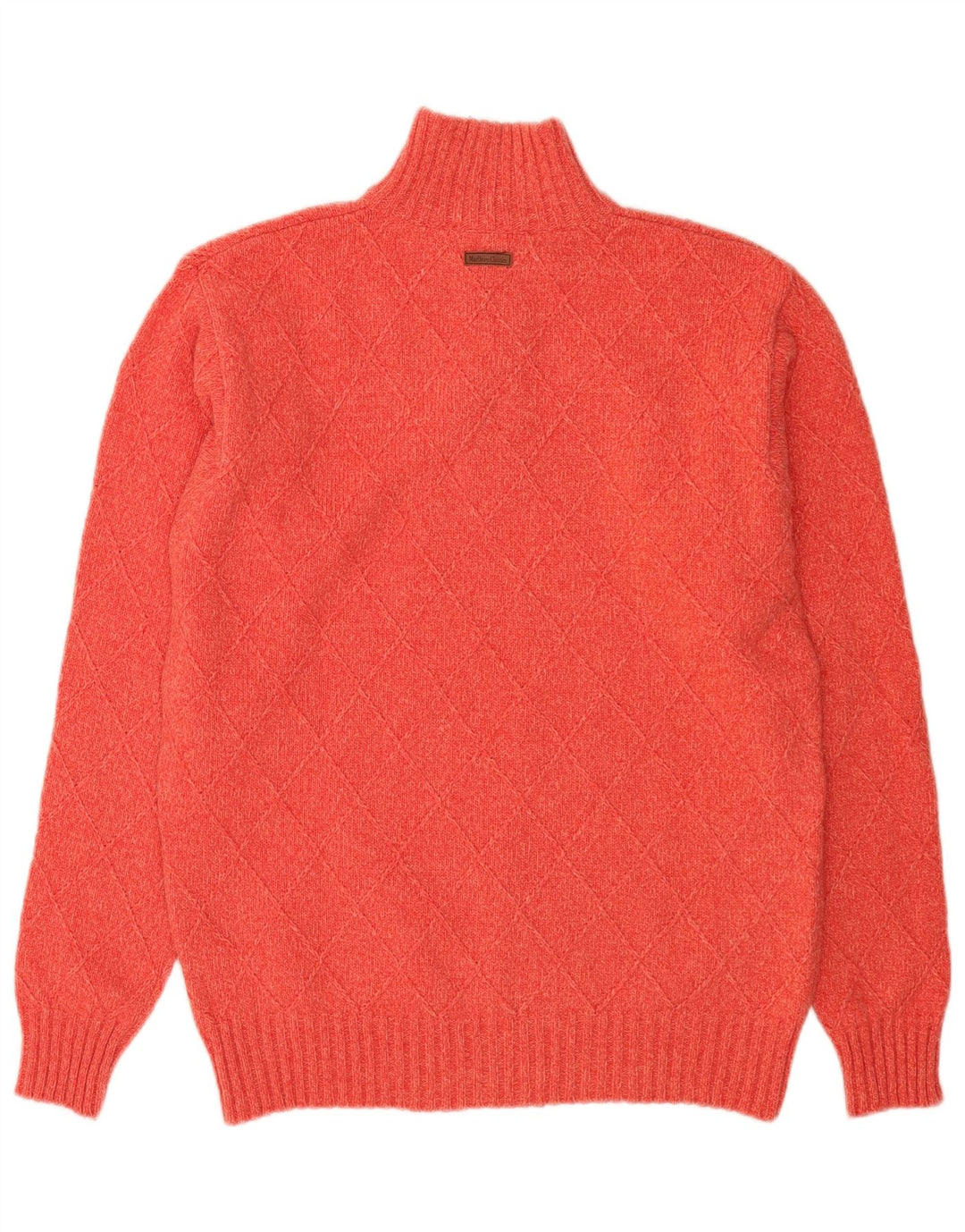 Marlboro Classics Maglione da uomo con zip e collo in lana screziata arancione medio