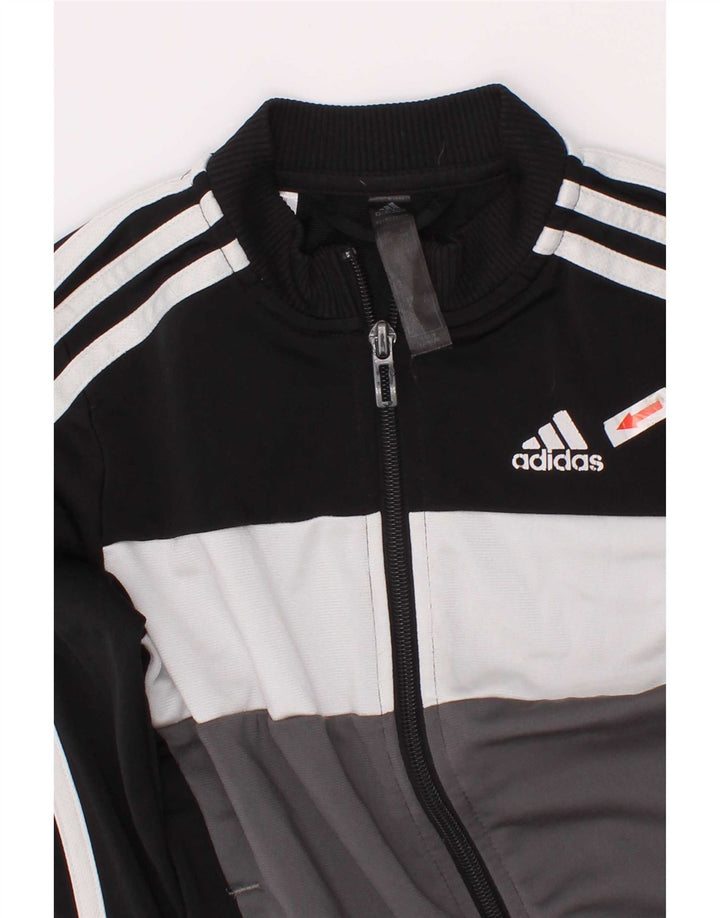 Giacca da tuta da ragazzo Adidas 5-6 anni in poliestere color block nero