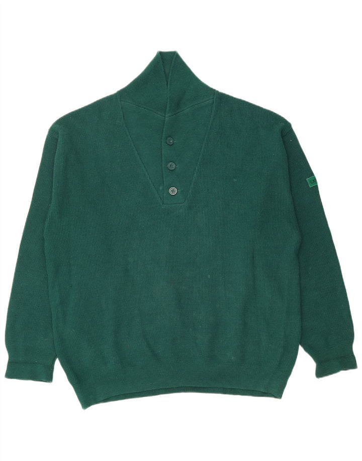 Explorer Maglione da uomo con collo a scialle XL in lana verde