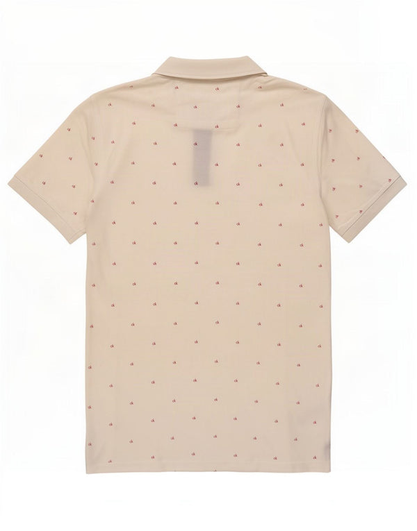 Polo slim fit grafica da uomo Calvin Klein Jeans piccola bianca maculata