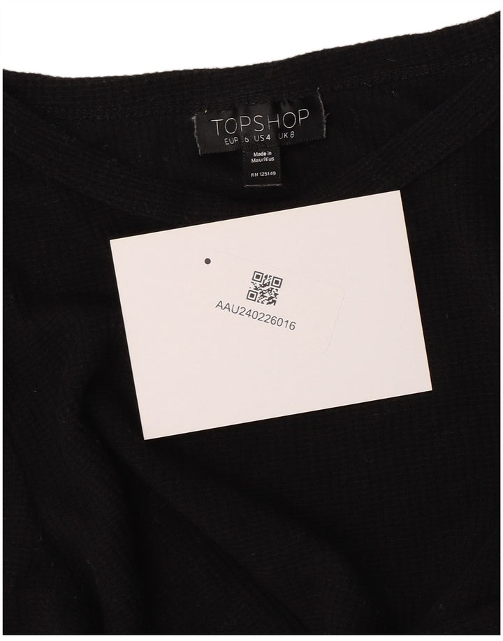 Topshop Camicetta corta da donna Top UK 8 piccolo cotone nero