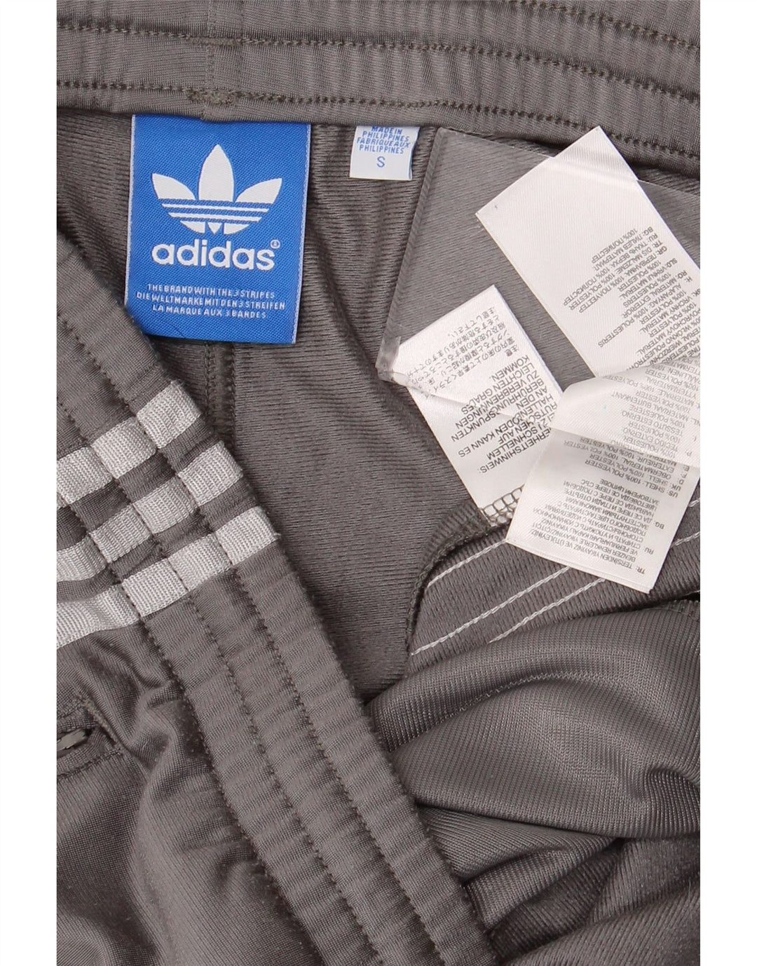 Pantaloni da tuta Adidas da uomo piccoli in poliestere grigio