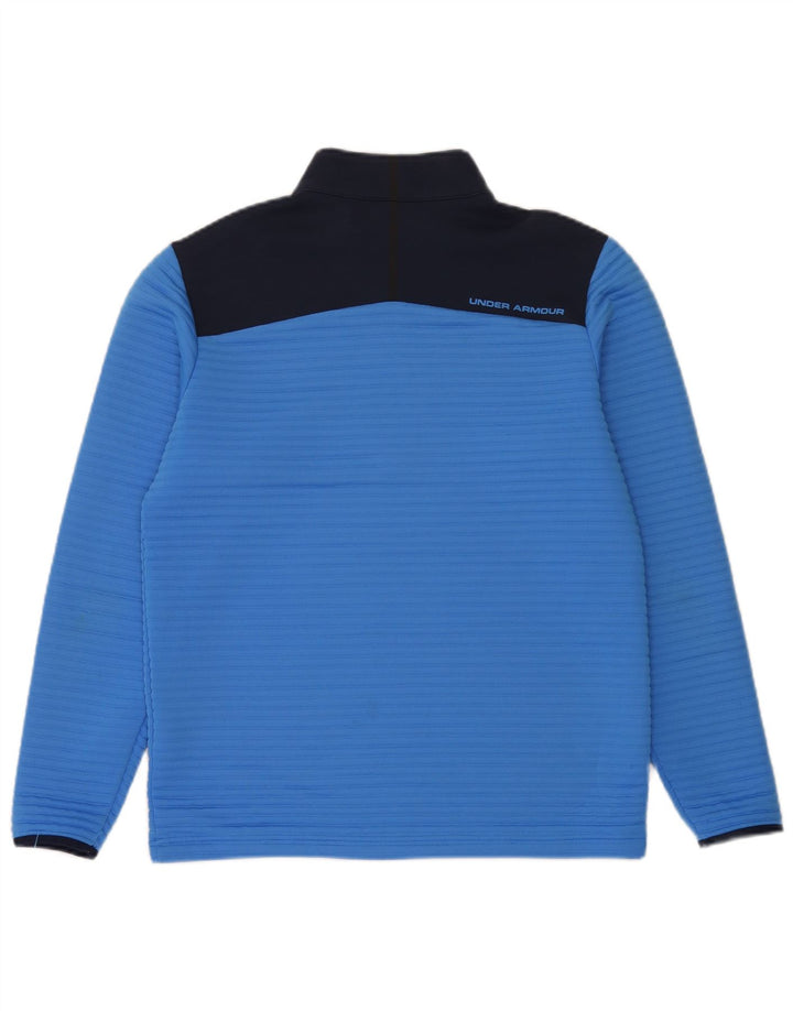 Under Armour Uomo Cold Gear Pullover Tuta Top Blu Medio Colorblock