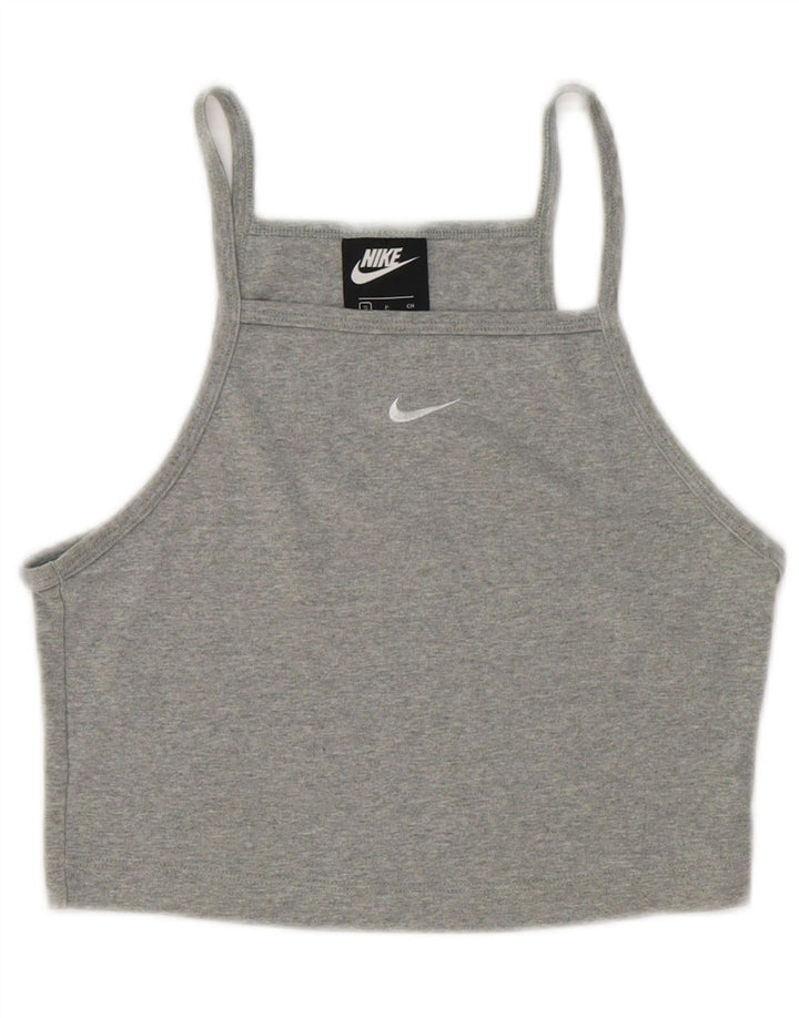NIKE Womens Cami Top UK 10 Small Grey Cotton Vintage Nike and Second-Hand Nike from Messina Hembry 