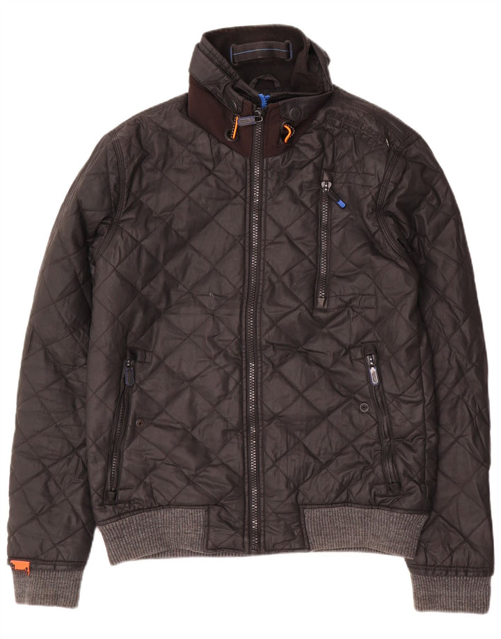 Bomber trapuntato da uomo Superdry UK 38 nylon nero medio