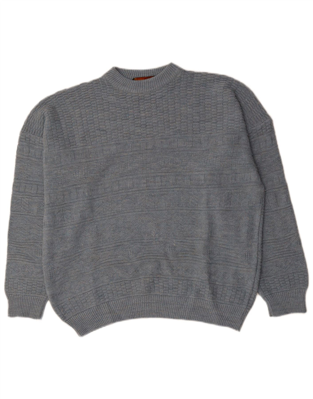 Maglione maglione girocollo da uomo vintage grigio XL