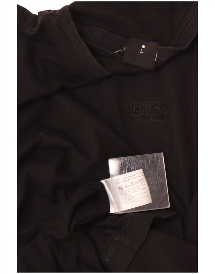 T-shirt da uomo HUGO BOSS Top grande in cotone nero