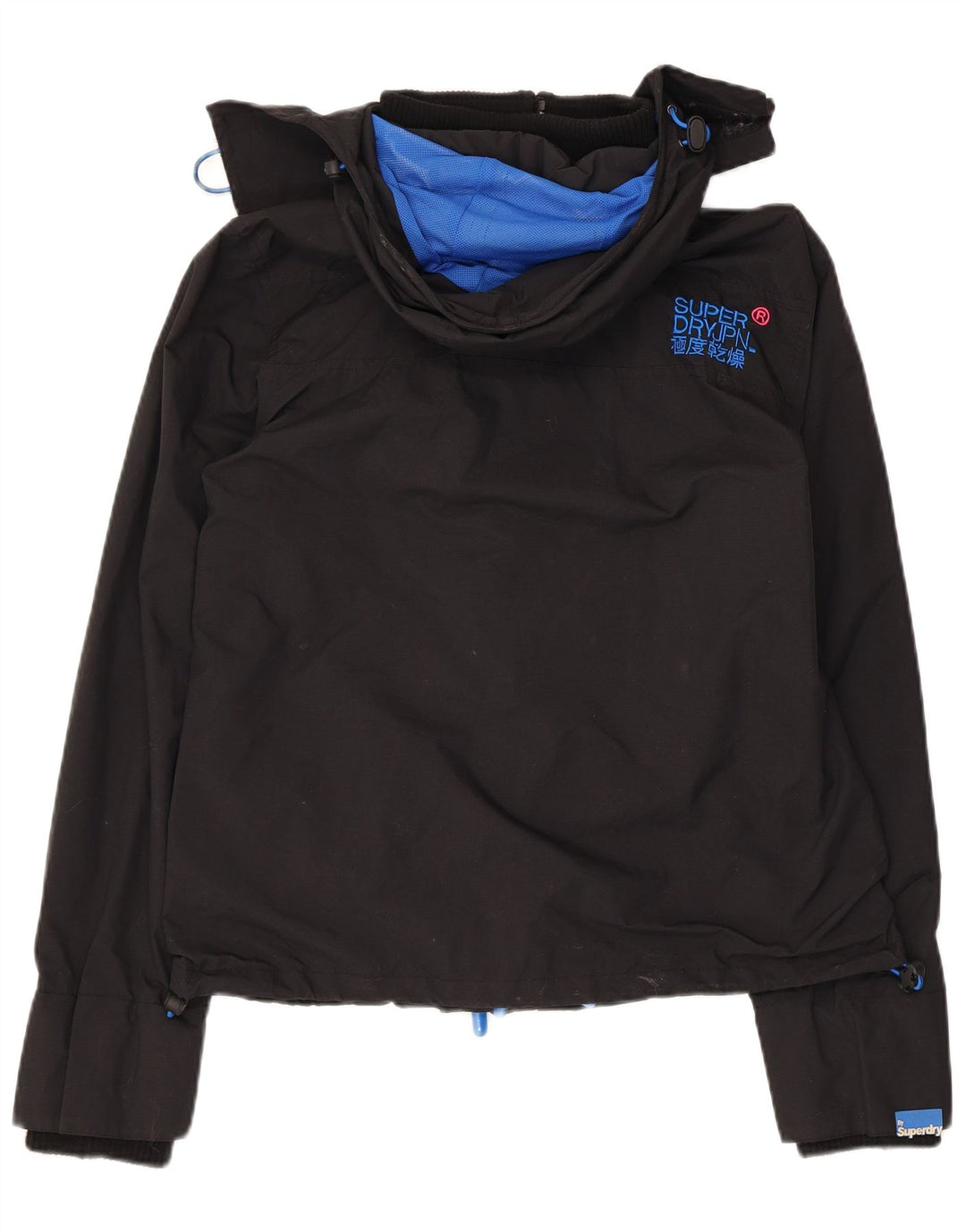 Giacca antipioggia da donna Superdry The Windcheater Graphic UK 16 grande nera