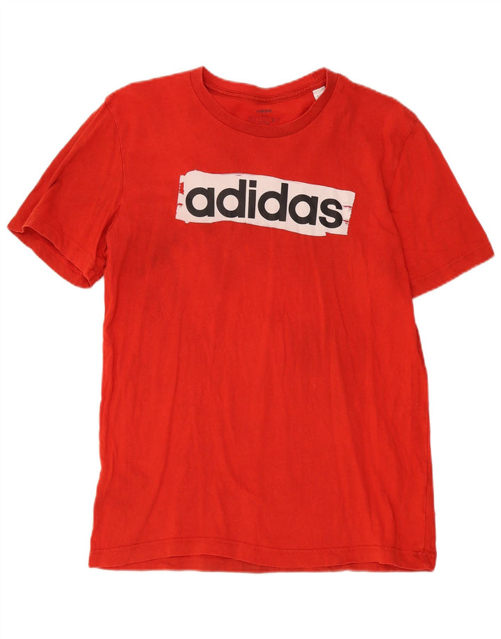 T-shirt grafica da uomo Adidas Top in cotone rosso medio