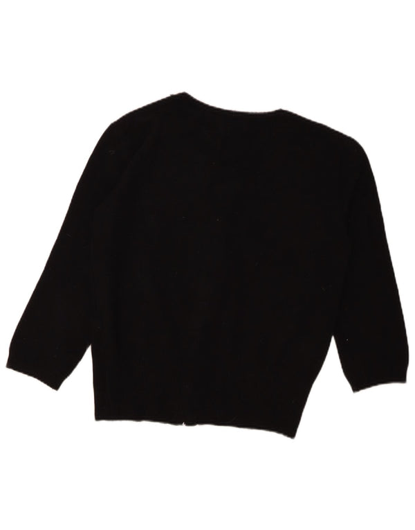 GUESS Maglione cardigan corto con maniche a 3/4 da donna UK 14 Large Nero