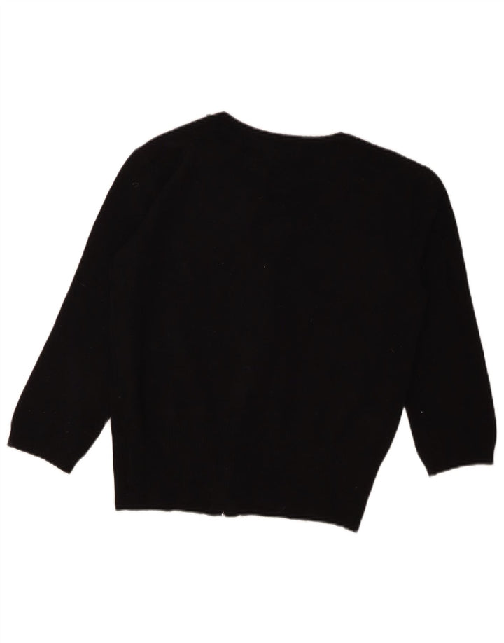 GUESS Maglione cardigan corto con maniche a 3/4 da donna UK 14 Large Nero