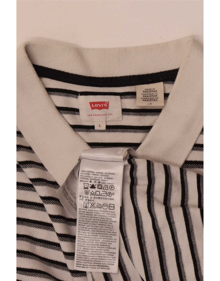 Polo Levi's da uomo in cotone a righe grandi bianche