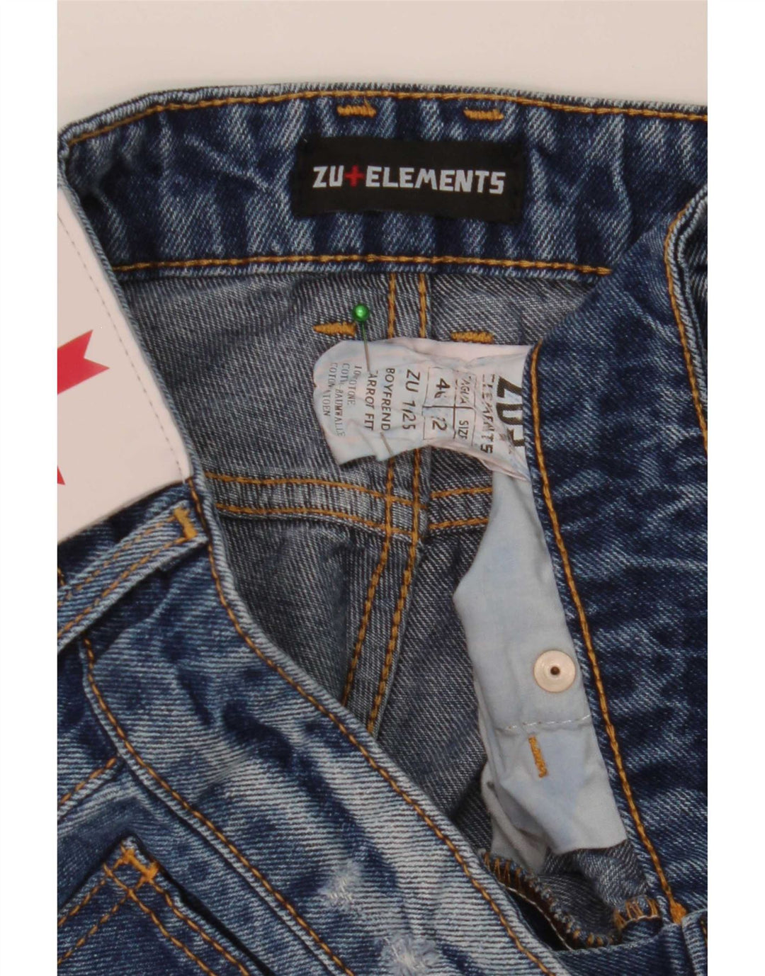 Jeans slim carota da uomo invecchiati Zu Elements W32 L28 cotone blu