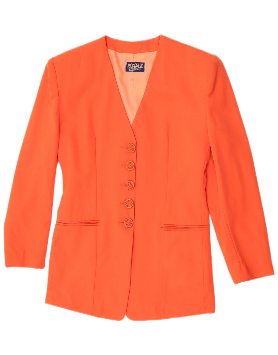 Giacca blazer a 5 bottoni da donna Issima UK 12 arancione medio
