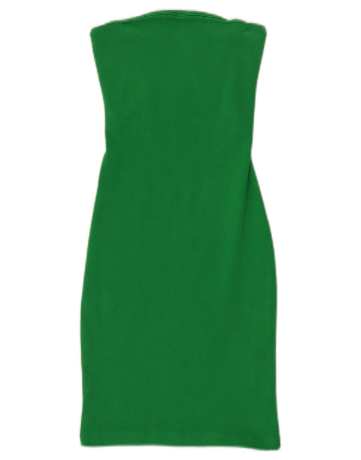 Abito senza spalline da donna Zara UK 8 piccolo in cotone verde