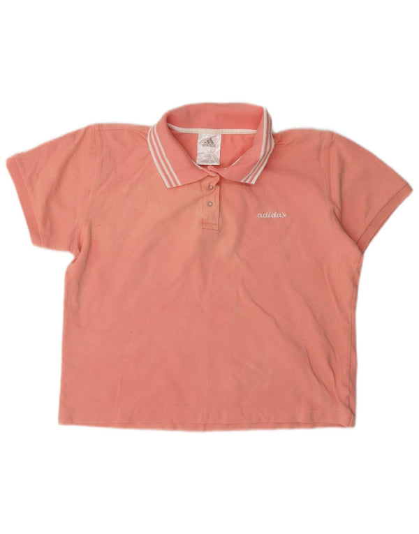 Adidas Womens Polo Shirt UK 16 Large Pink Cotton