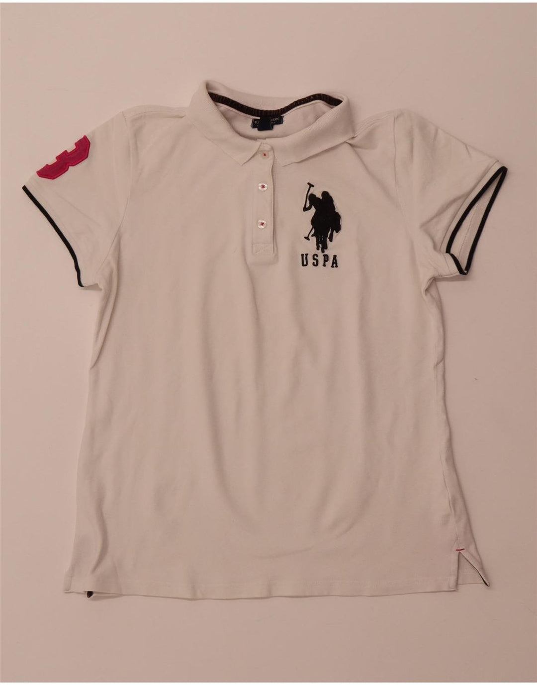 US POLO ASSN Polo grafica da donna UK 18 XL Cotone bianco