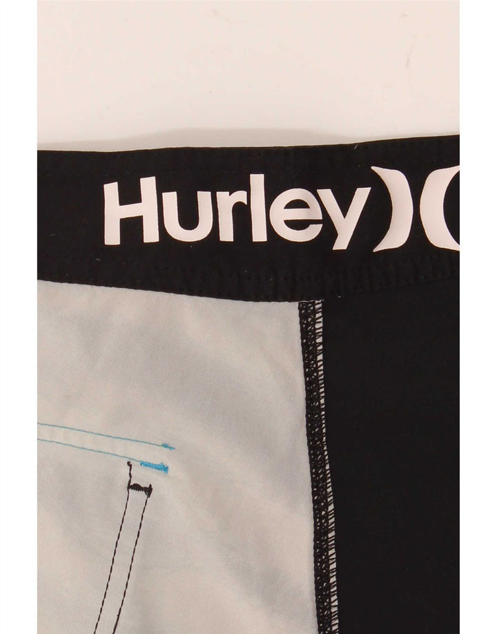 Pantaloncini da bagno Hurley da uomo con grafica grafica media a righe nere