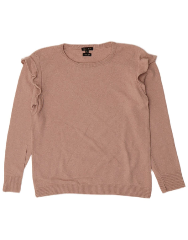 Massimo Dutti Maglione da donna con scollo a barchetta UK 10 Small Beige Poliammide