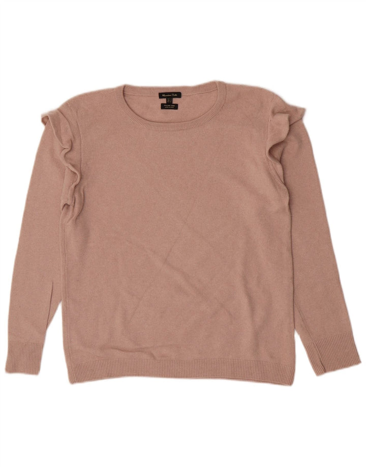 Massimo Dutti Maglione da donna con scollo a barchetta UK 10 Small Beige Poliammide