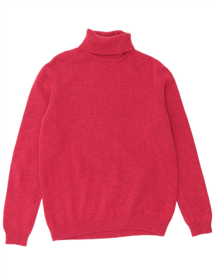 Maglione maglione a collo alto da donna WoolOvers UK 16 Large Pink New Wool