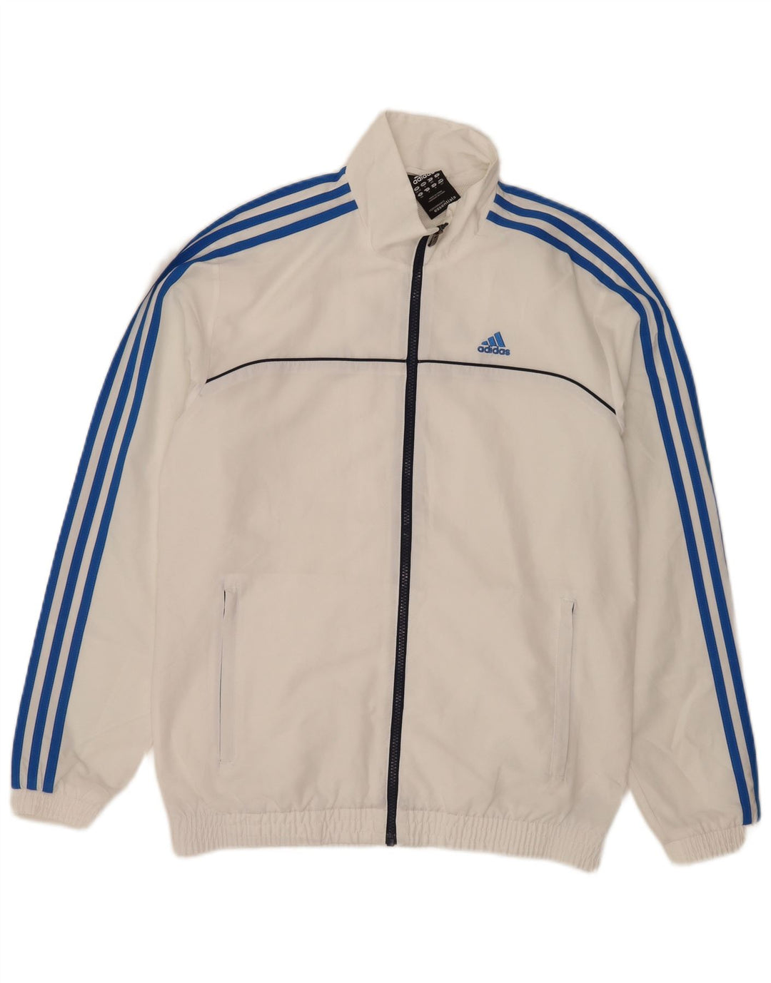Giacca da ginnastica grafica da uomo Adidas UK 36/38 piccola poliestere bianco