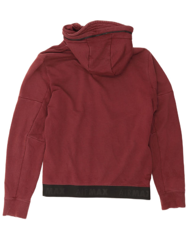 Felpa con cappuccio e zip grafica Nike da donna UK 18 XL cotone bordeaux
