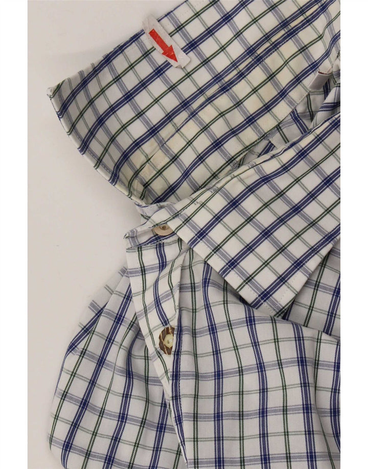 Camicia da uomo Gloriette taglia 43 grande cotone a quadri bianchi
