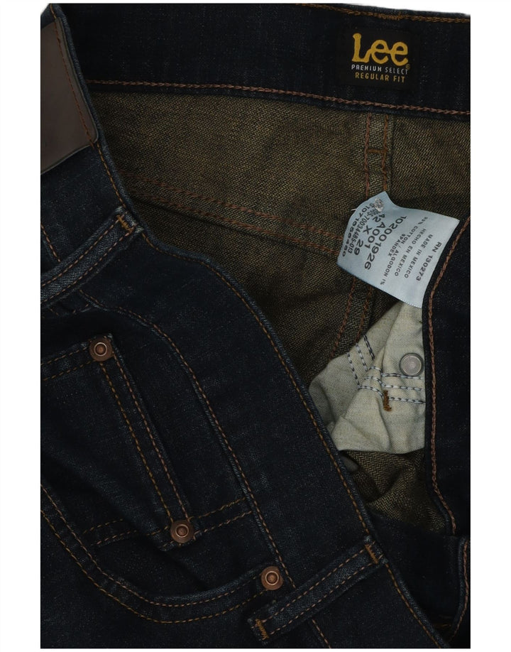 Jeans dritti da uomo Lee vestibilità regolare W42 L29 cotone blu navy