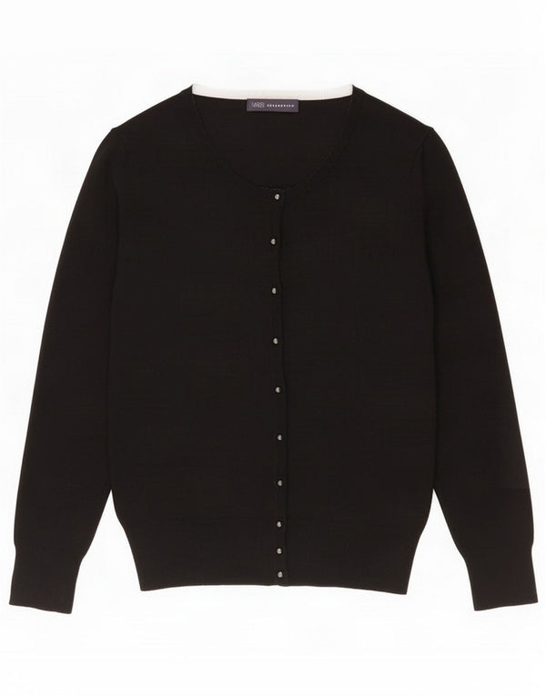 Maglione cardigan da donna Marks & Spencer UK 12 viscosa nera media
