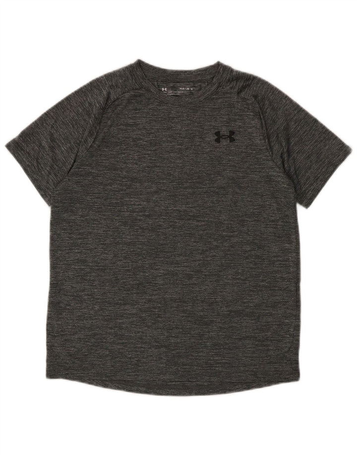 Maglietta da ragazzo Under Armour Top 11-12 anni Large in poliestere chiazzato grigio