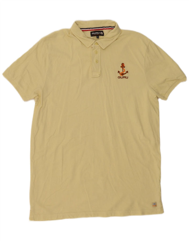 Polo da uomo Guru 2XL in cotone giallo