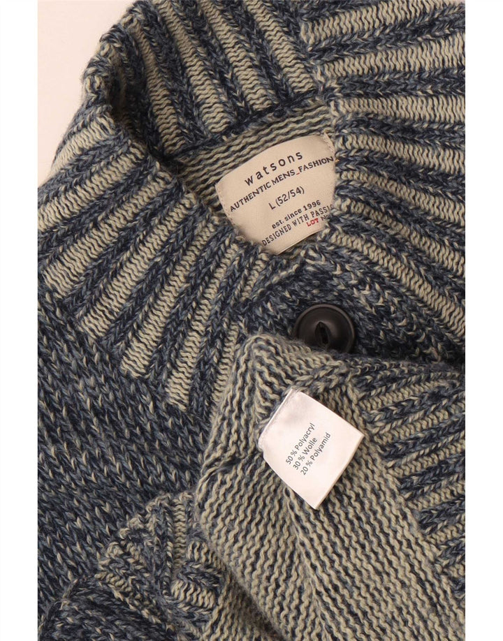 Maglione cardigan da uomo Watsons EU 52/54 grande poliacrilico blu screziato