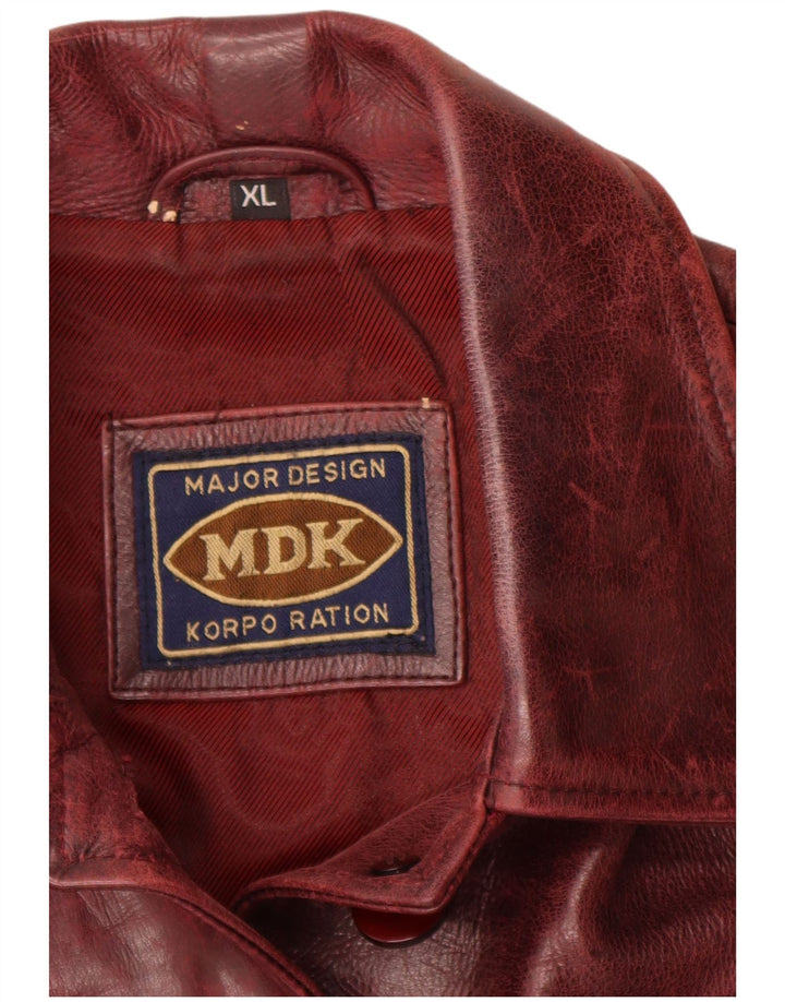 Giacca in pelle da donna MDK UK 18 XL Borgogna