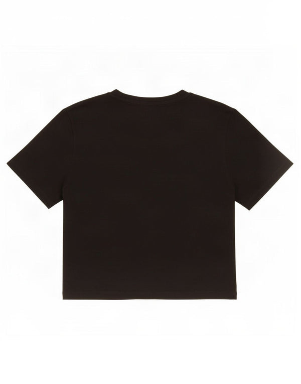 Zara Womens Crop T-Shirt Top UK 12 Medium Black
