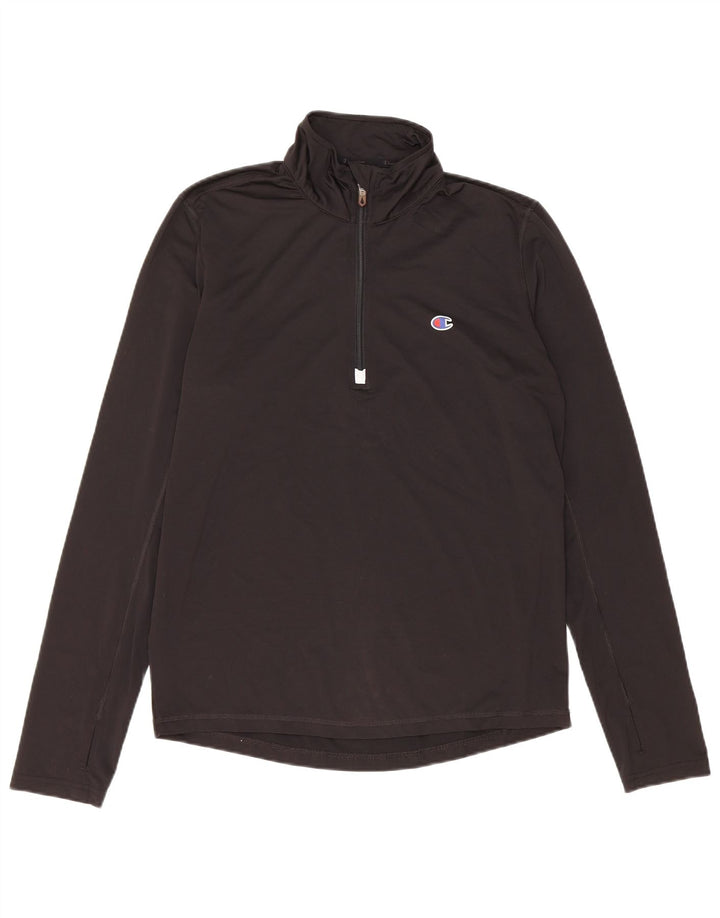CHAMPION Top da tuta pullover con zip e collo da uomo piccolo nero