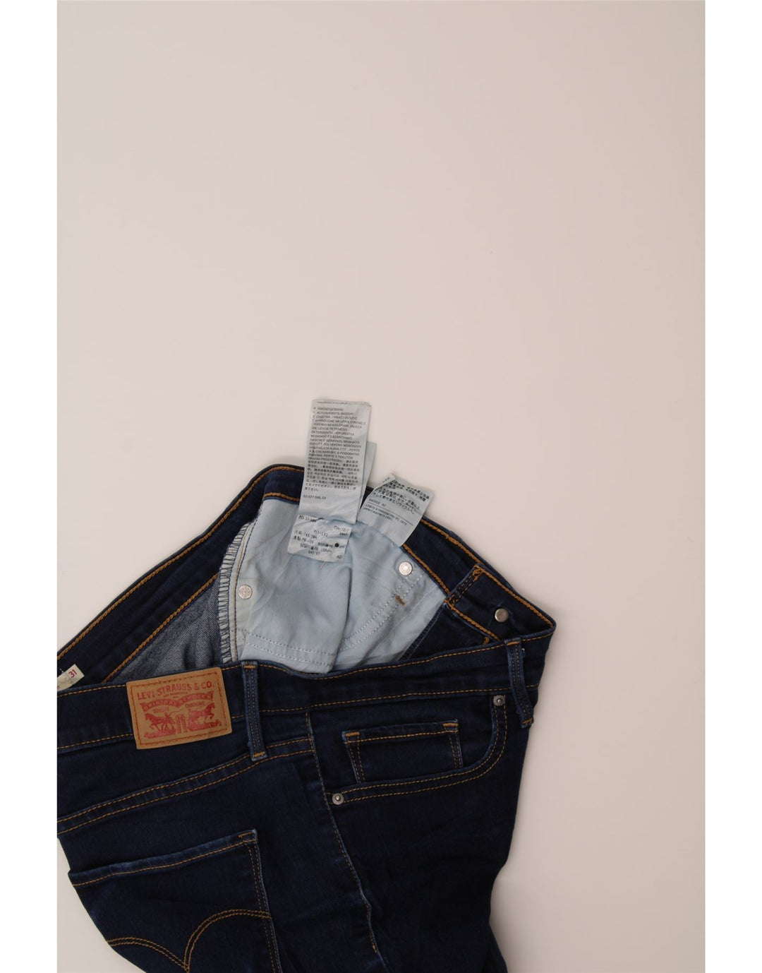 LEVI'S Womens Skinny Jeans W31 L32  Navy Blue Cotton Vintage Levi's and Second-Hand Levi's from Messina Hembry 