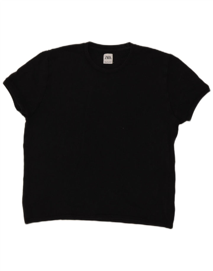 T-shirt in maglia da donna Zara UK 16 grande nera