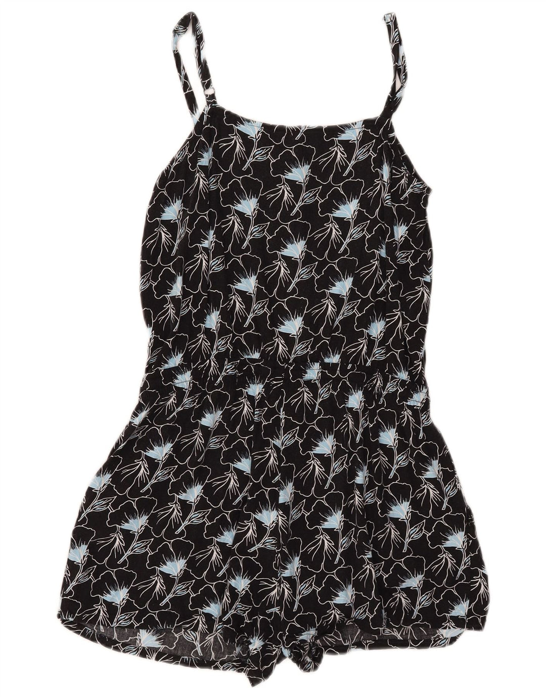 Tutina corta senza maniche da donna Levi's UK 10 piccola viscosa floreale nera